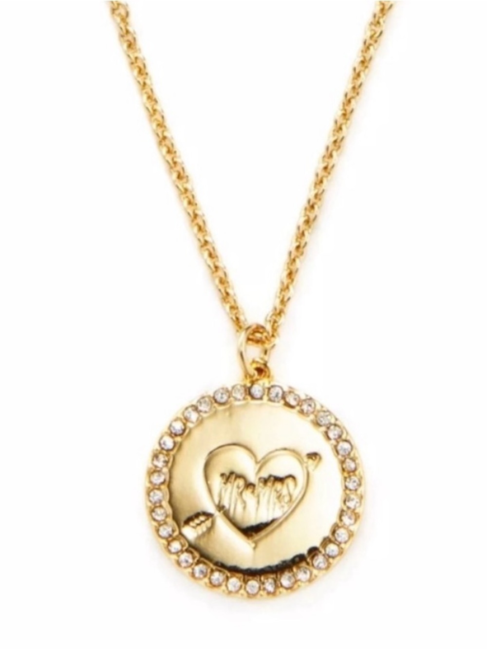 RARE💎✨HTF✨Kate Spade Gold ✨Wedding Bells✨ Crystal Halo✨ Pendant Necklace.